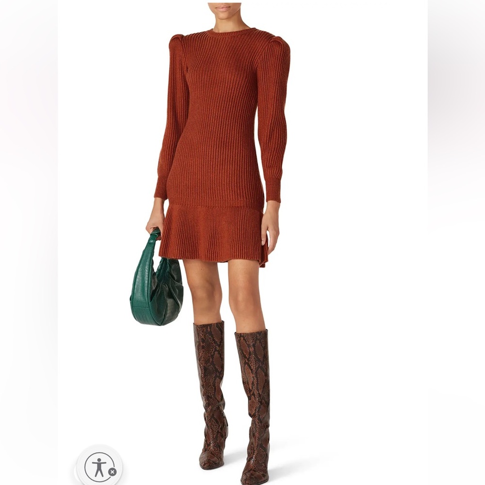 LOVE, WHIT Rust Sweater Dress